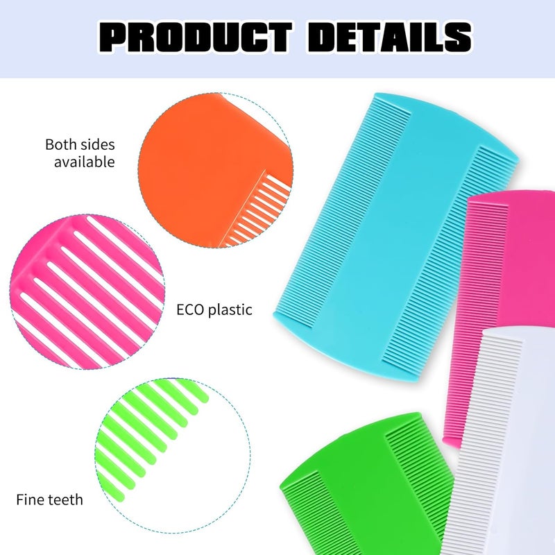 PKRFCJ 12pcs Double Sided Fine Tooth Comb, Head Hair Comb, Lice Combs, for Dandruff Removal, Relieve Itchy Scalp and Promote Healthy Hair, for Children and Adults(6 Colors) - Image 4